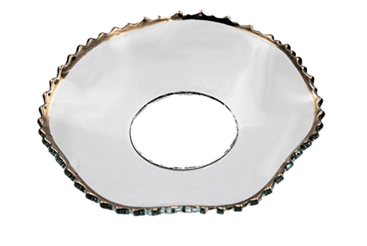 GLAS-KERZENMANSCHETTE (Bobeches) Gezackt, gewellt Goldrand für Kerzen bis Ø25 mm - Transparent, Paraffin (7/0.2/7cm) - Holfeuer Crystal Design