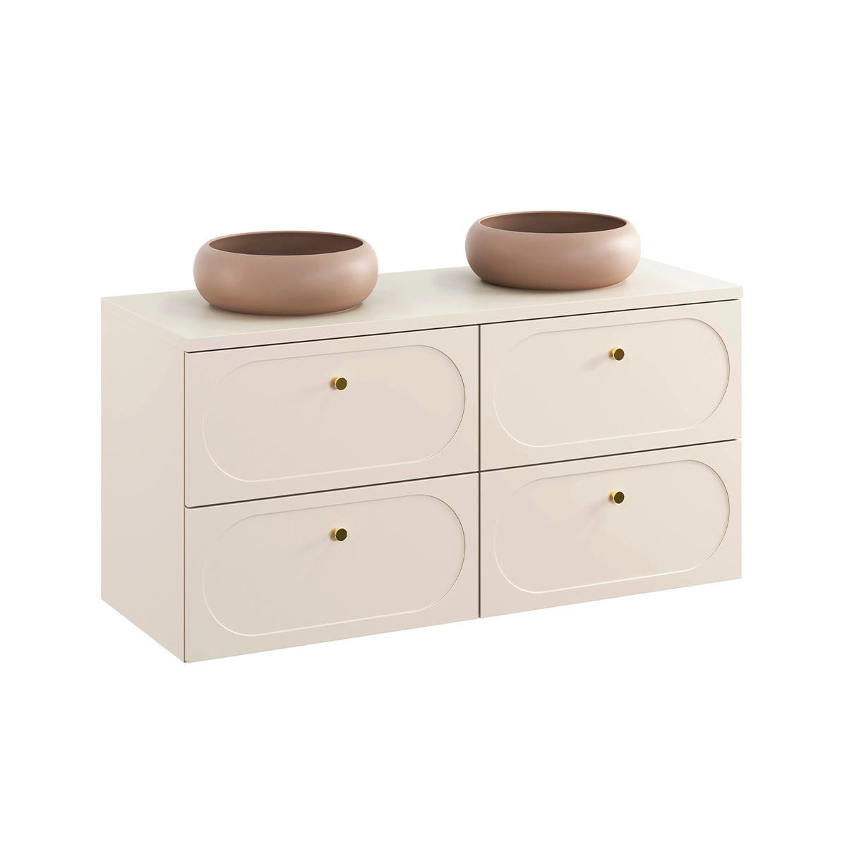 DOPPELWASCHTISCH 120.6cm Sanae Sandbeige - Beige, Holzwerkstoff (120.6/59/46cm) - Petits-meubles