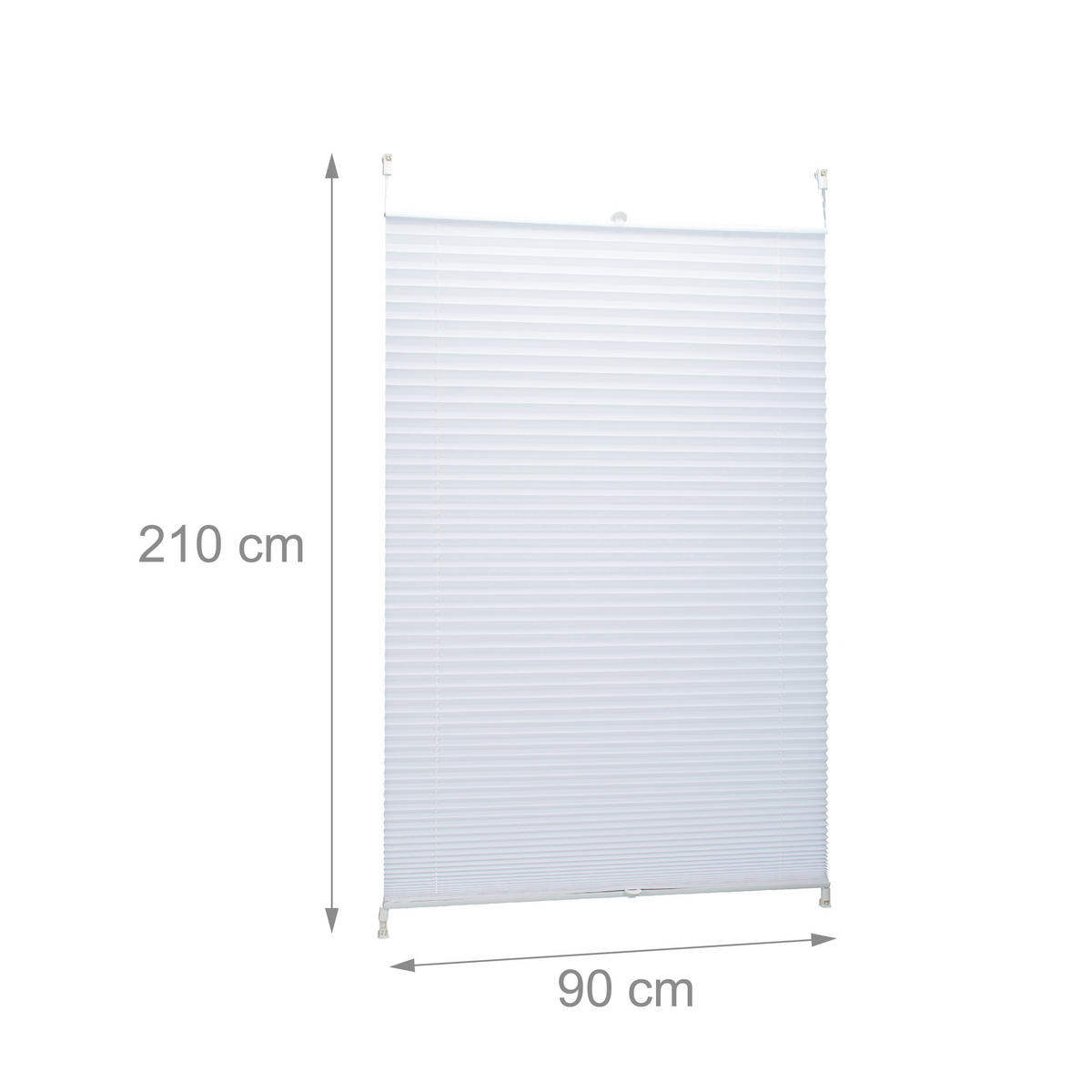 PLISSEE - Weiß, Kunststoff/Textil (90/210/2cm) - Relaxdays