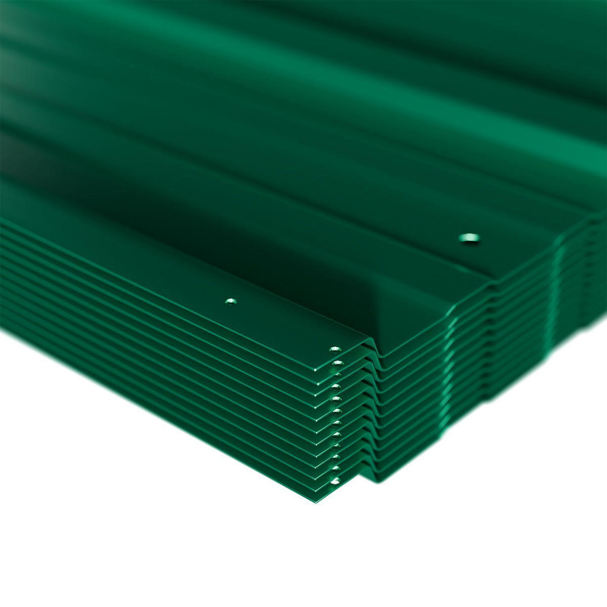 PROFILBLECH Grün 129x45 cm 12er-Set - Grün, Metall (45/129cm) - Juskys