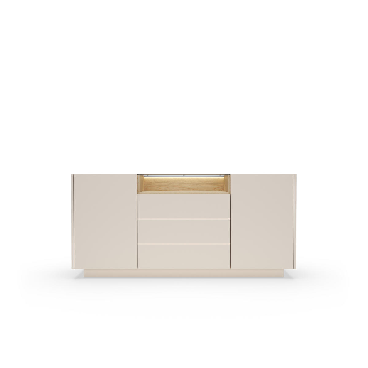 KOMMODE: beige + cremona Eiche, 176,4 x 83 x 39,5 cm - Beige, Holzwerkstoff (176.4/83/39.5cm) - 3XE LIVING