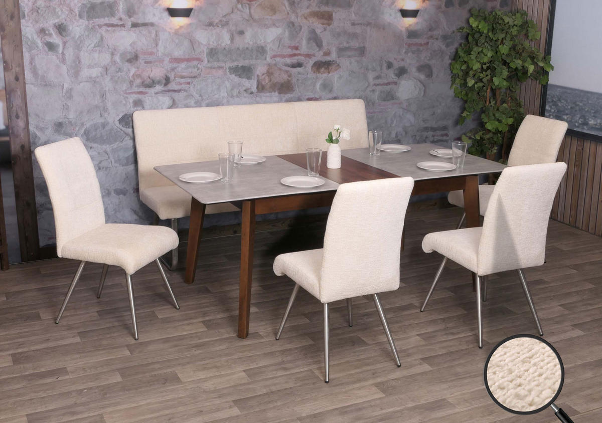 ESSZIMMER-SET Beige 5er-Set - Beige, Textil (180/99/65cm) - MCW