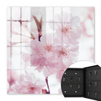 SCHLÜSSELBOX Schwarz 30x30 cm- Türöffnung nach rechts - Kirschblüten - Pink, Metall (30/30/5cm) - TULUP