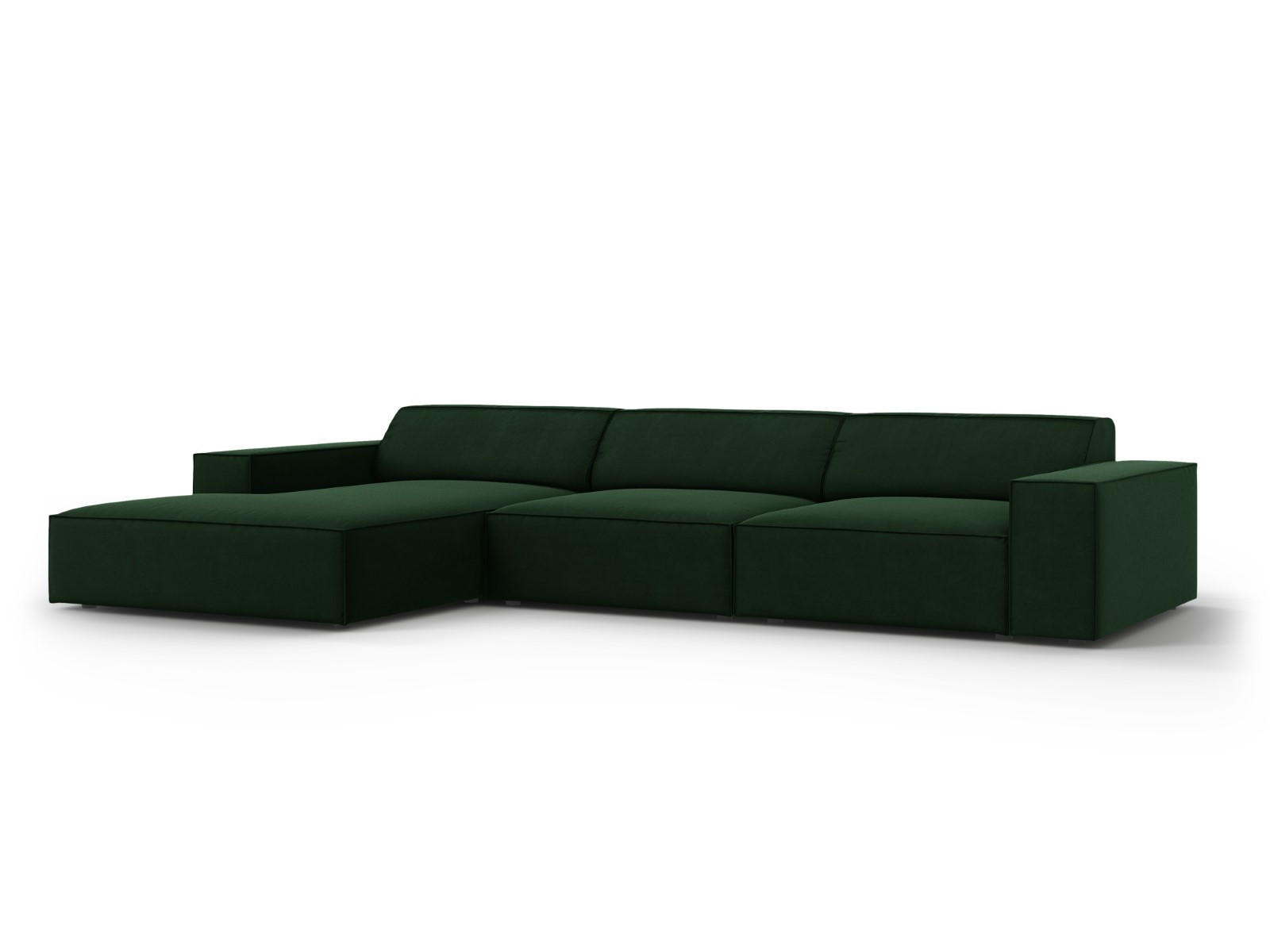 ECKSOFA links Jodie aus Samt flaschengrün 4 Sitzplätze - Dunkelgrün, Textil (166/284cm) - Micadoni