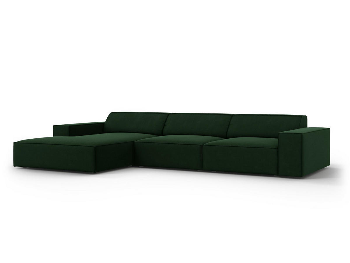 ECKSOFA links Jodie aus Samt flaschengrün 4 Sitzplätze - Dunkelgrün, Textil (166/284cm) - Micadoni