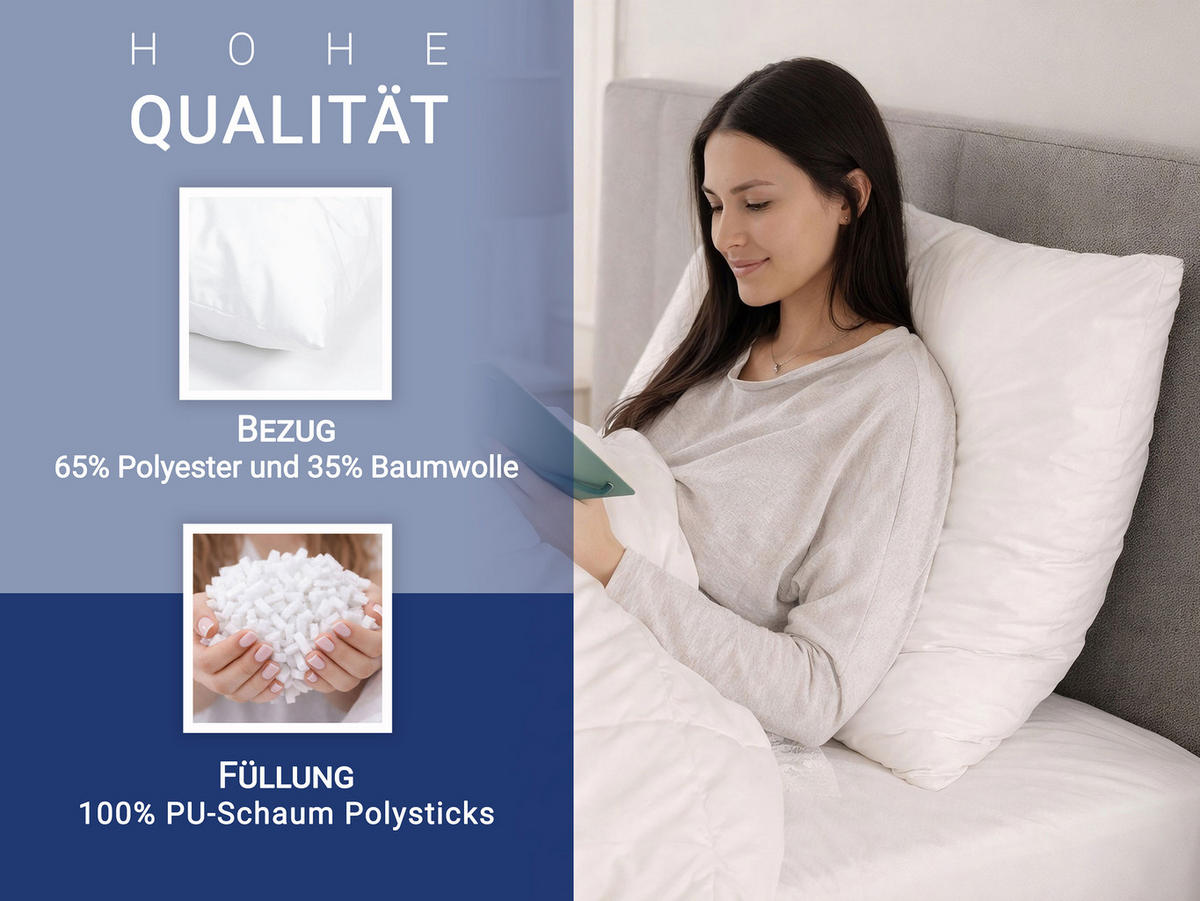 KISSEN, 80x80 cm, 65% Polyester, 35% Baumwolle, Weiß - Weiß, Textil (80/80cm) - Zollner