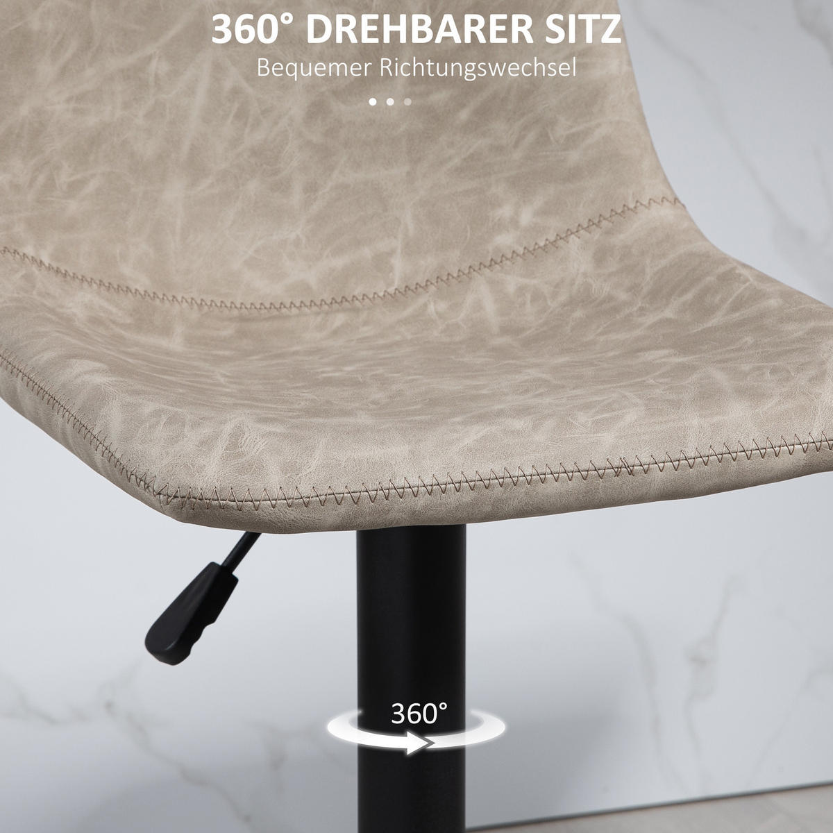 BARHOCKER 2er-Set, Fußstütze, Beige - Beige, Leder (42/111.5/47.5cm) - HOMCOM