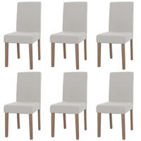 ESSZIMMERSTUHL Cremeweiß 6er-Set - Weiß, Textil (42/90/50cm) - MCW