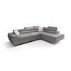 ECKSOFA KONGO RBN04, Eckcouch in L-Form mit Schlaffunktion, Farbe: Grau, Velourstoff, Ottomane Rechts - Grau, Textil (272/200cm) - O-Sofa