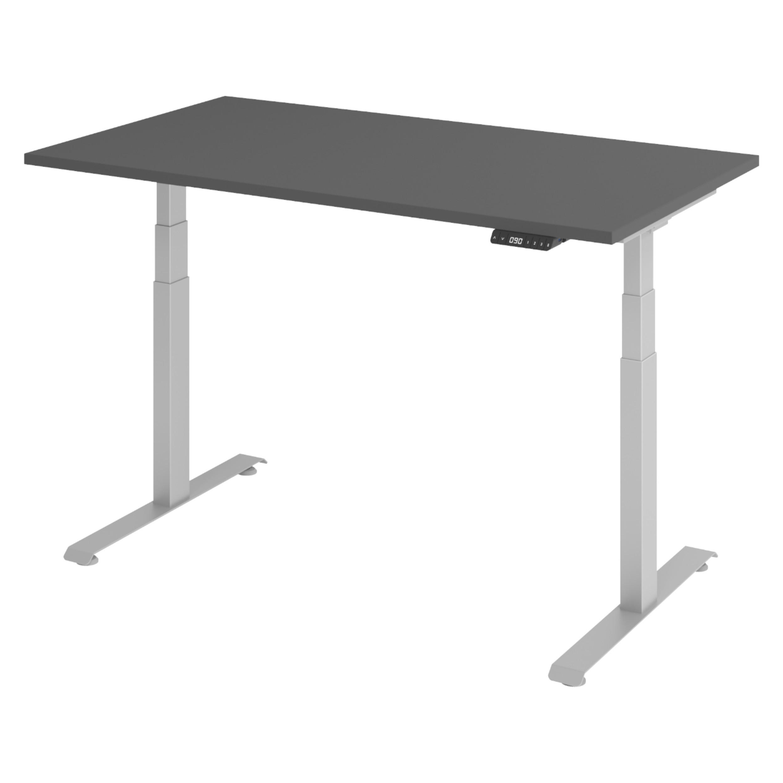 bümö Schreibtisch Graphit, Silber 140x74x80 cm