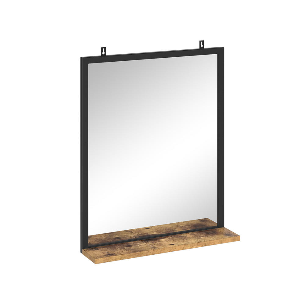 BADEZIMMERSPIEGEL Fyrk Antikholz 50 x 60 cm - Eichefarben/Schwarz, Glas (50/60/12cm) - Vicco