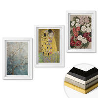 WANDBILDER 3er-Set - 20x30 cm Weißer Rahmen - Blumen des Baumes (Gemälde von Klimt) - Weiß, Kunststoff (20/30cm) - ArtPrintCave
