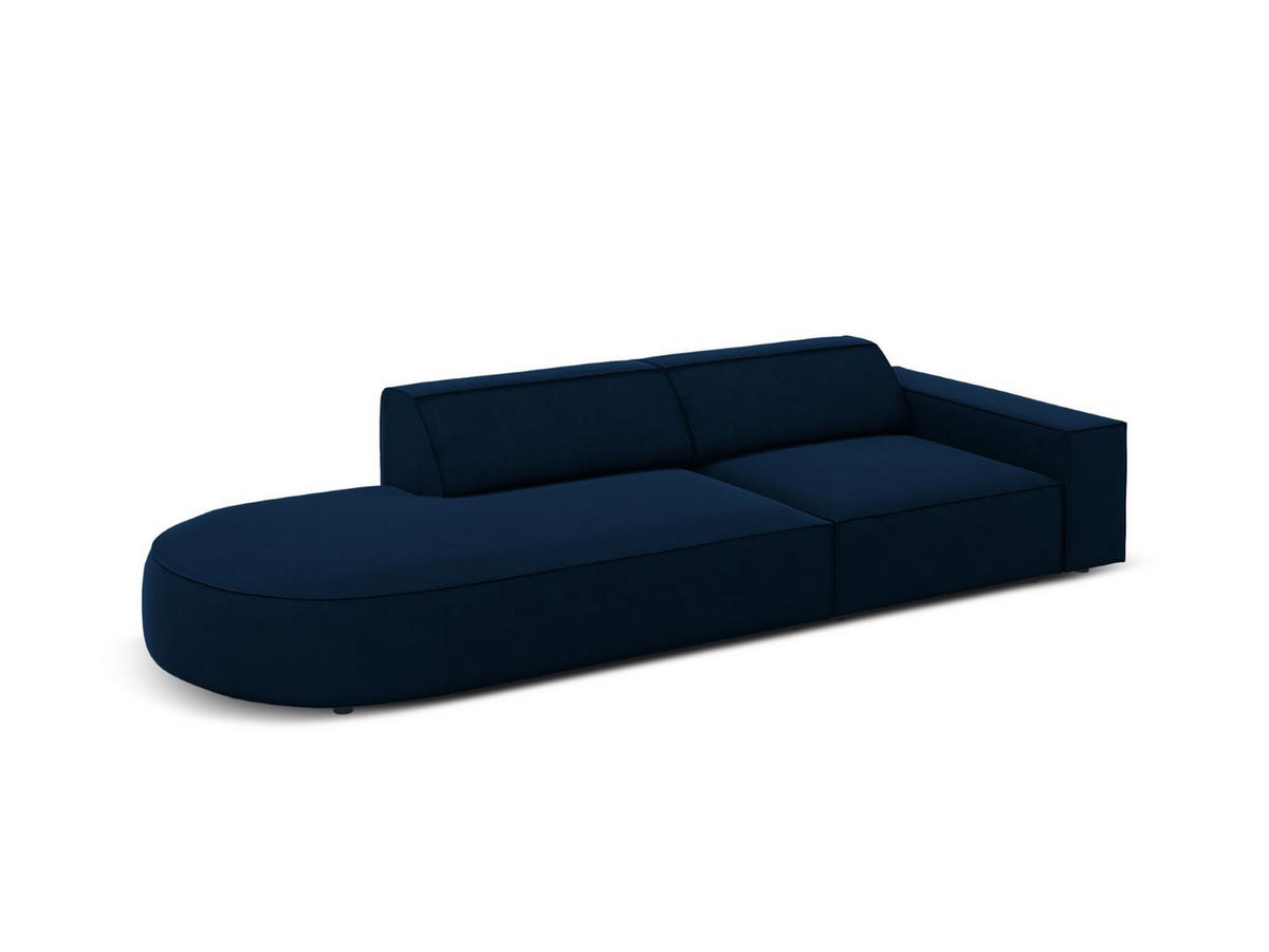 LINKES-SOFA Jodie aus Samt königsblau 3 Sitzplätze - Blau, Textil (262/70/102cm) - Micadoni