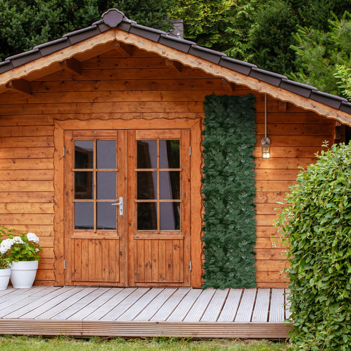 12XZÁSTĚNA na ochranu soukromí - tmavě zelená, textil/plast - Relaxdays