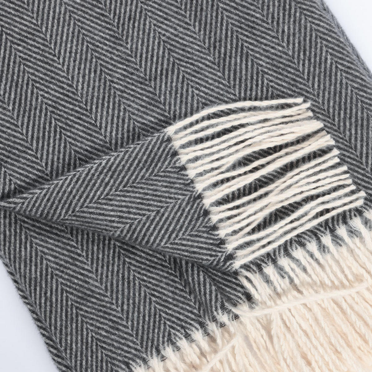 WOLLDECKE MILA - Farbe: Anthrazit, Größe: 140 x 200 cm - Anthrazit, Kunststoff (140/200cm) - Home Deluxe