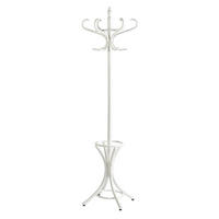 GARDEROBE Aus Holz Höhe 185 cm Drehbare Krone & 12 Haken Weiß - Weiß, Metall (55/185/55cm) - PROREGAL