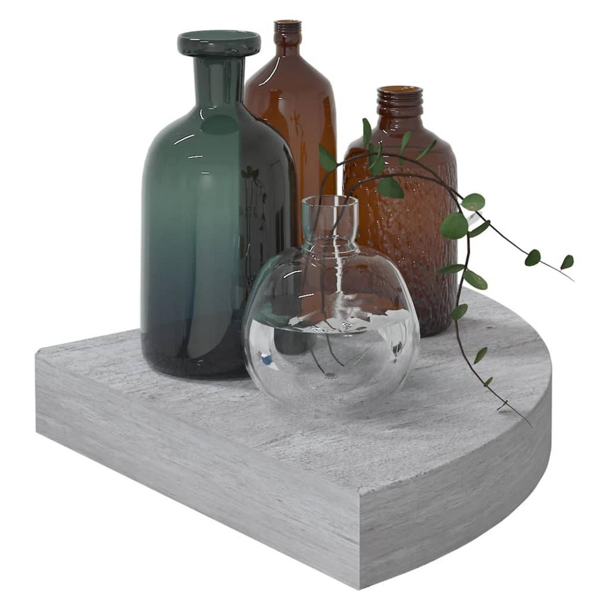 WANDBOARDSET für die Ecke 2-tlg. 25/25/3,8 CM aus MDF Betongrau - Hellgrau, Holzwerkstoff (25/3.8/25cm) - vidaXL