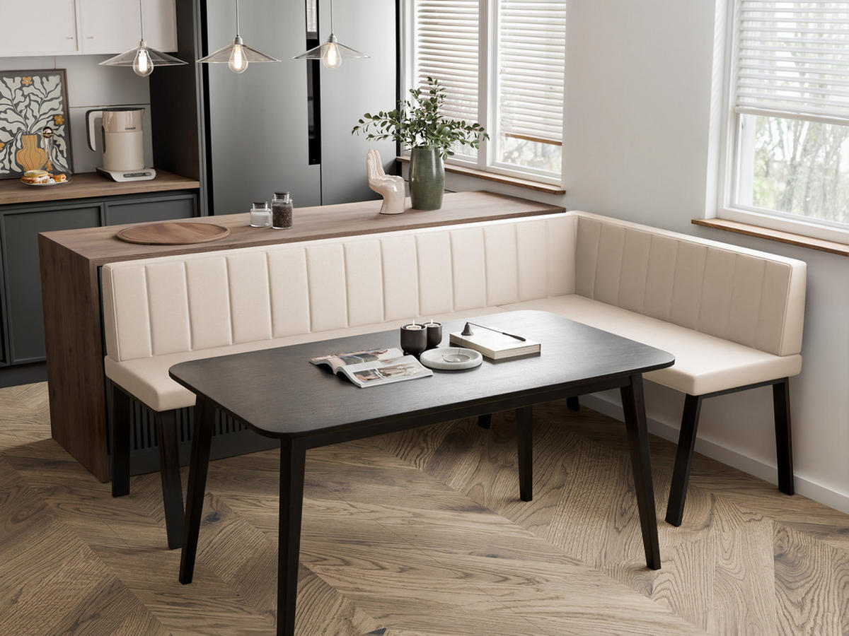 ECKBANK rechts MONO Y Kunstleder gesteppt, 128/168 cm Beige - Beige, Kunststoff/Textil (128/168cm) - Idohome