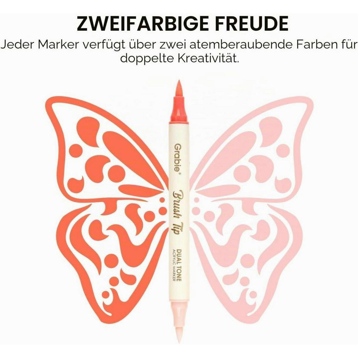 ACRYLSTIFTE 120er Set Doppelspitze Pinselstifte - Multicolor, Kunststoff (4/30.5/18.5cm)