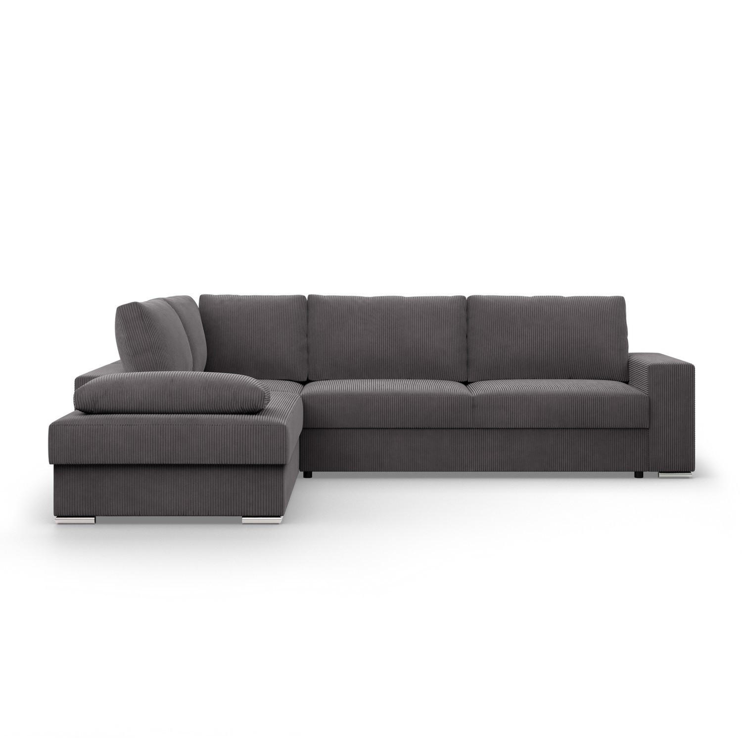 ECKSOFA MIT SCHLAFFUNKTION VELANO Dunkelgrau - Dunkelgrau, Textil (231/287cm) - Mebligo