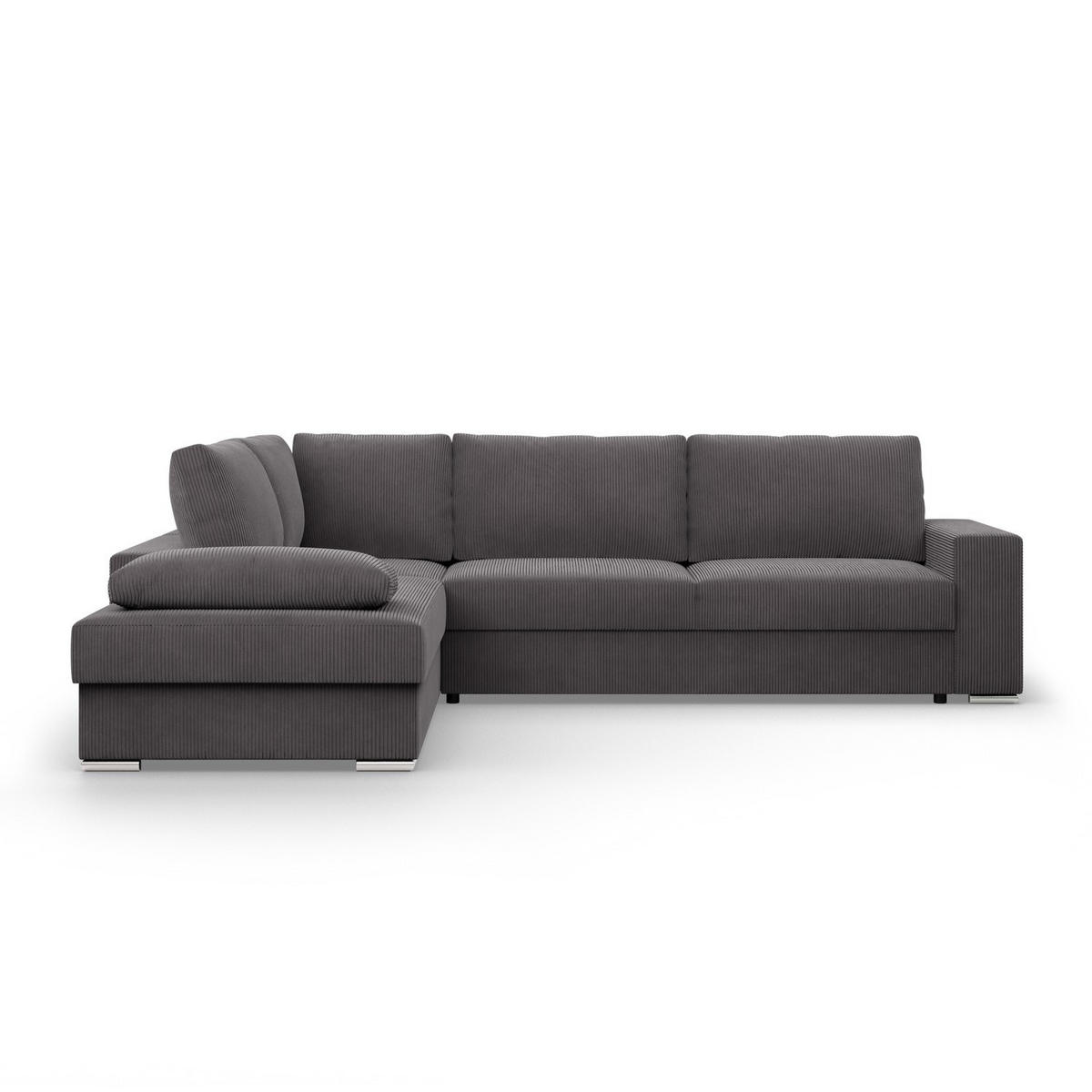 ECKSOFA MIT SCHLAFFUNKTION VELANO Dunkelgrau - Dunkelgrau, Textil (231/287cm) - Mebligo