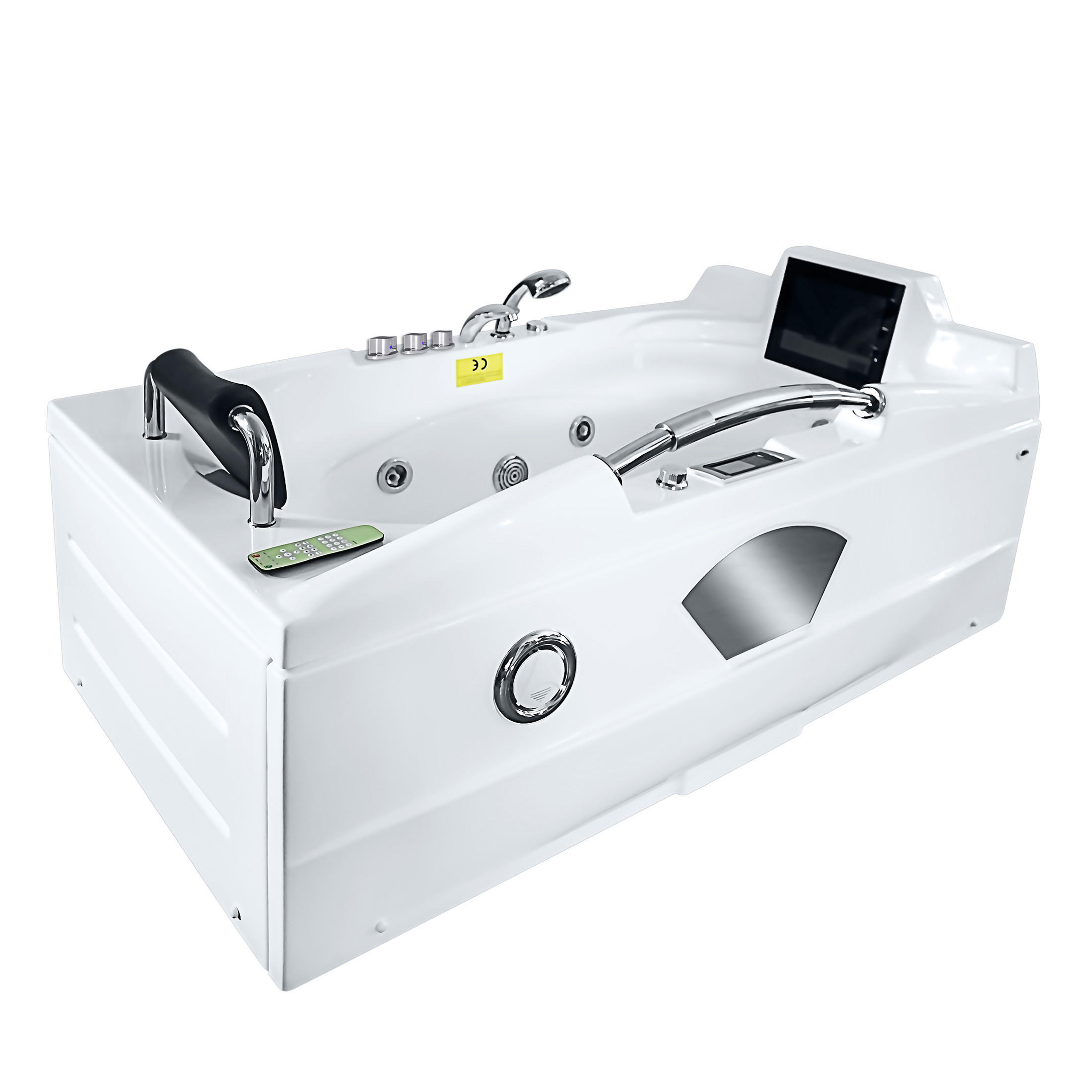 WHIRLPOOL Pool Badewanne mit TV T42L-TH-ALL 171x92cm - Weiß, Glas/Kunststoff (92/79/171cm) - AcquaVapore by Sandra Jentho