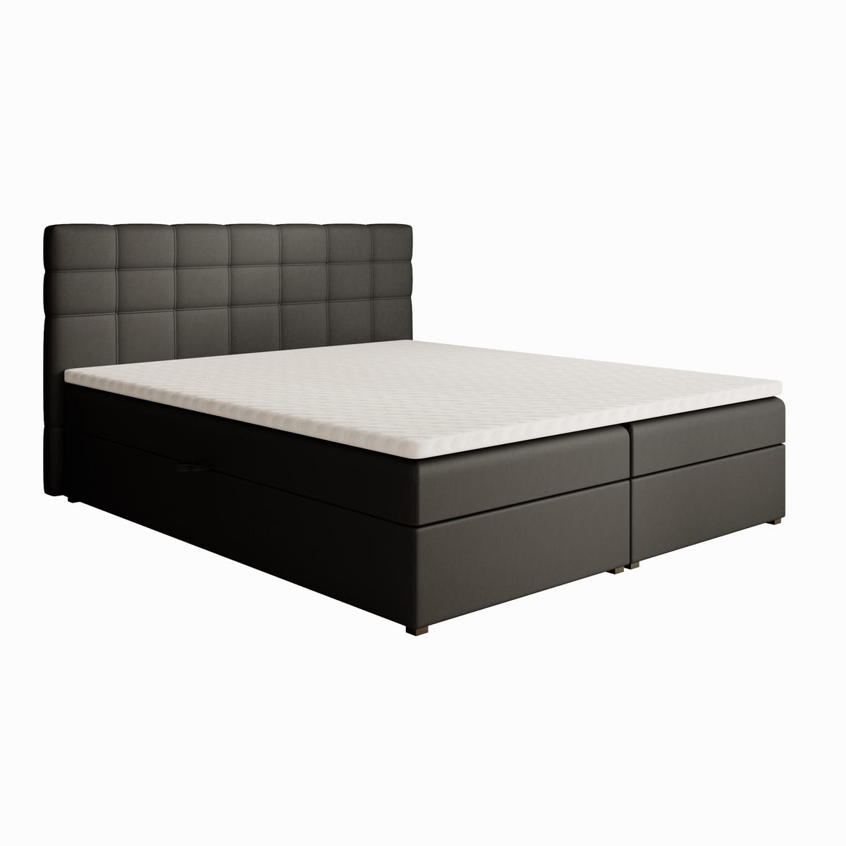 POLSTERBETT Topiq 184/203/103 schwarz - Anthrazit, Holzwerkstoff/Textil (180/200cm) - Beautysofa