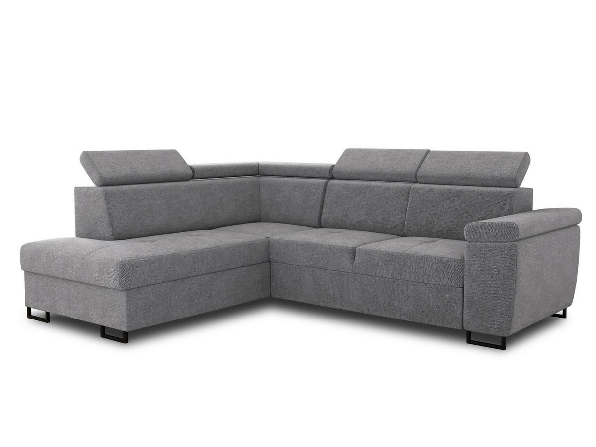 ECKSOFA Natan, Seite: Links - Grau, Holz/Textil (265/205cm) - Sofnet