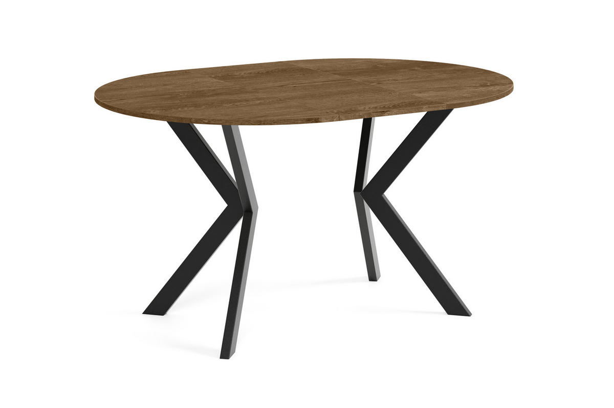 ESSTISCH EVO - Wildeiche/Schwarz, Holzwerkstoff/Metall (90/90/76cm) - Meblini