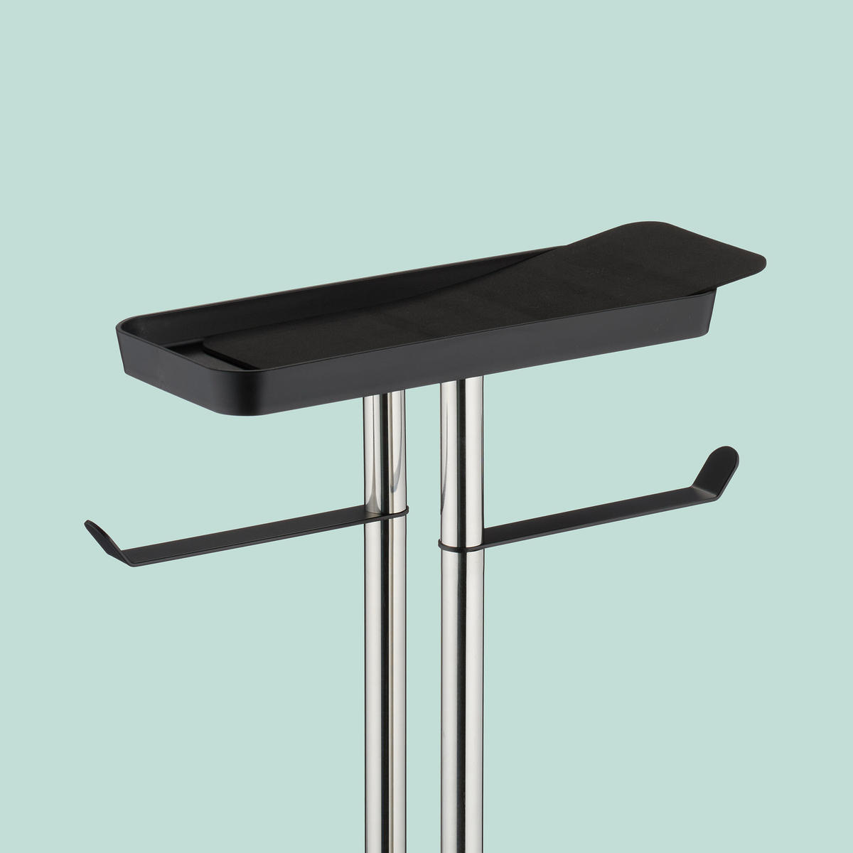 WC-GARNITUR - Schwarz, Kunststoff/Metall (30/77/15cm) - Relaxdays