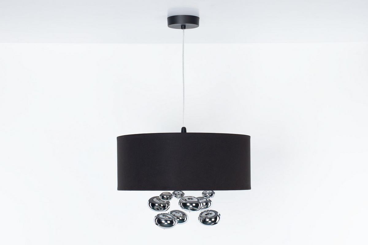 HÄNGELEUCHTE Schwarz 40/96 cm - Silberfarben/Schwarz, Kunststoff (40/1/96cm) - ONZENO