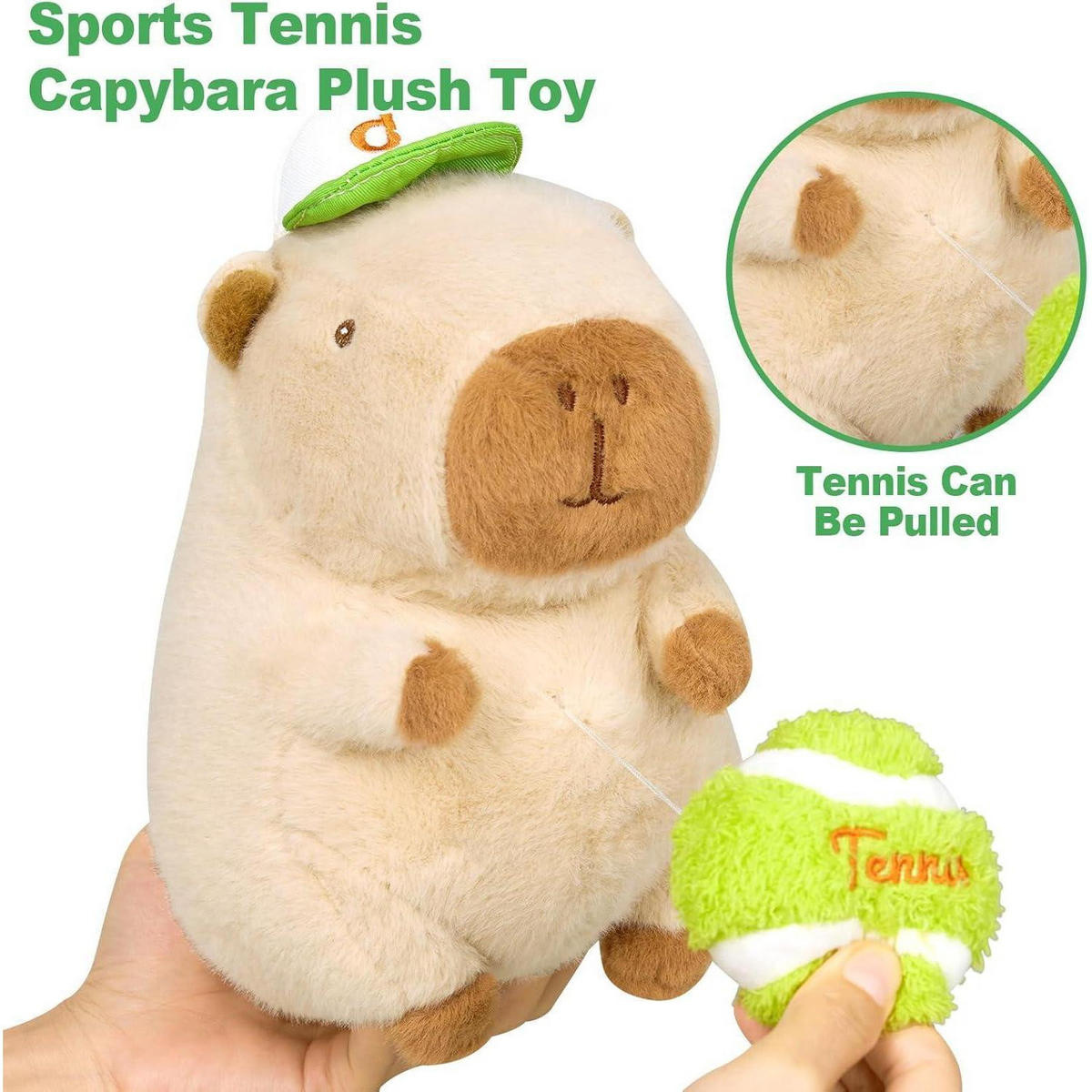 STOFFTIER Capybara mit Tennisball 25 cm - Braun, Textil (12/25cm)