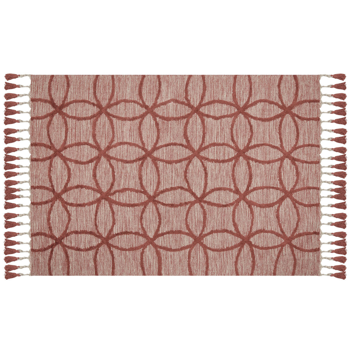 KURZFLOR-TEPPICH Kirsehir 230/160 cm - Rot, Textil (160/230cm) - Beliani