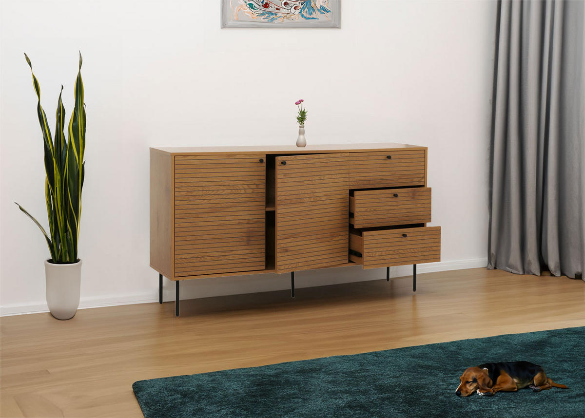 KOMMODE Braun - Braun, Metall (150/85/40cm) - MCW