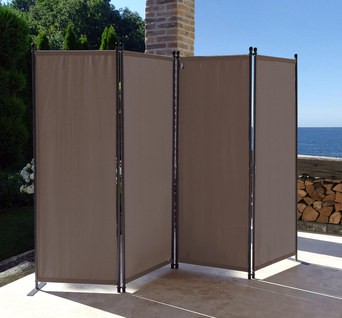 PARAVENT 4-tlg. 220x165 cm Taupe - Taupe, Metall (220/165cm) - QUICK STAR