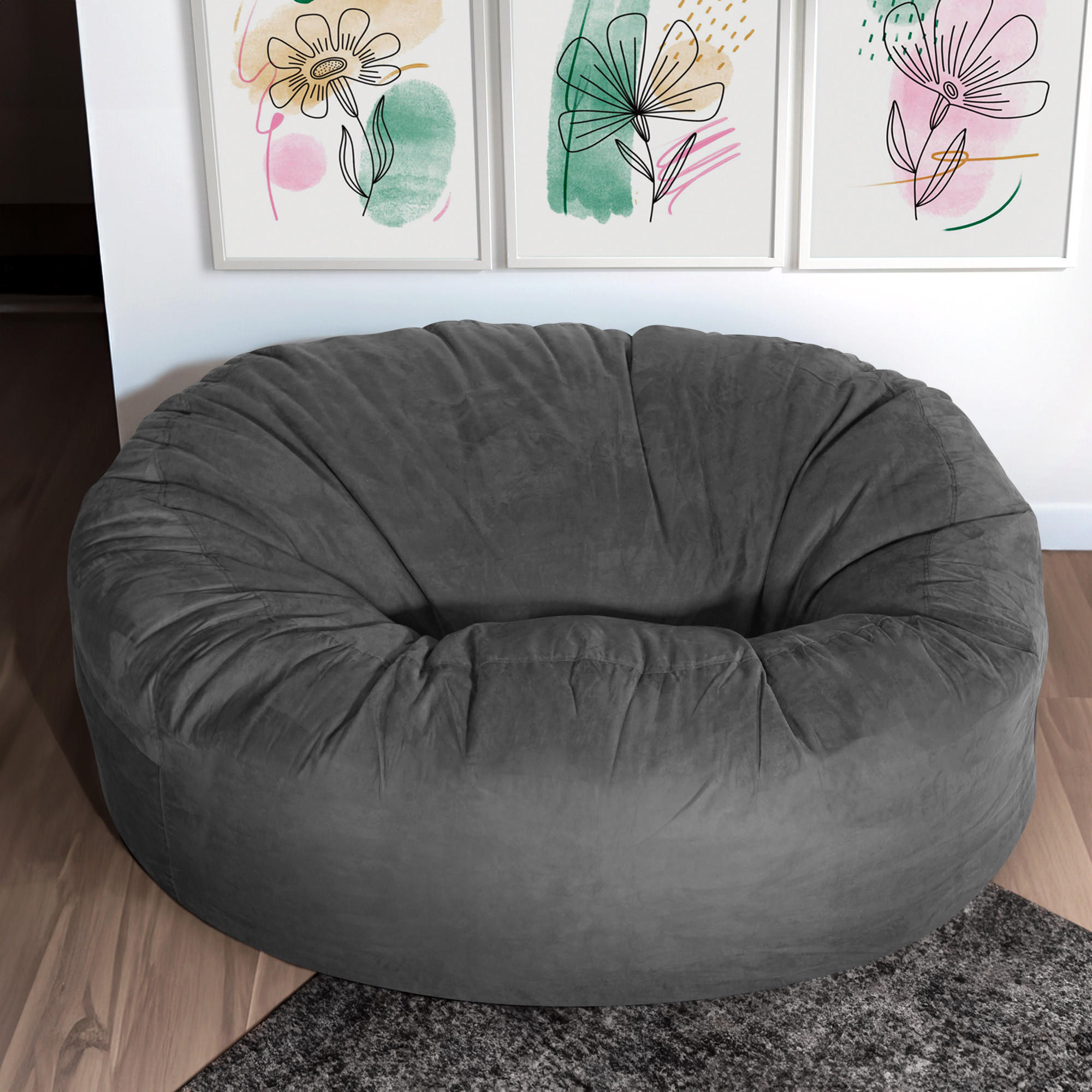Thumbnail - Green Bean Riesen-Sitzsack, Dunkelgrau, Textil, Rund, 180x120x180 cm, Hergestellt in Deutschland, Wohnzimmer, Hocker, Si...