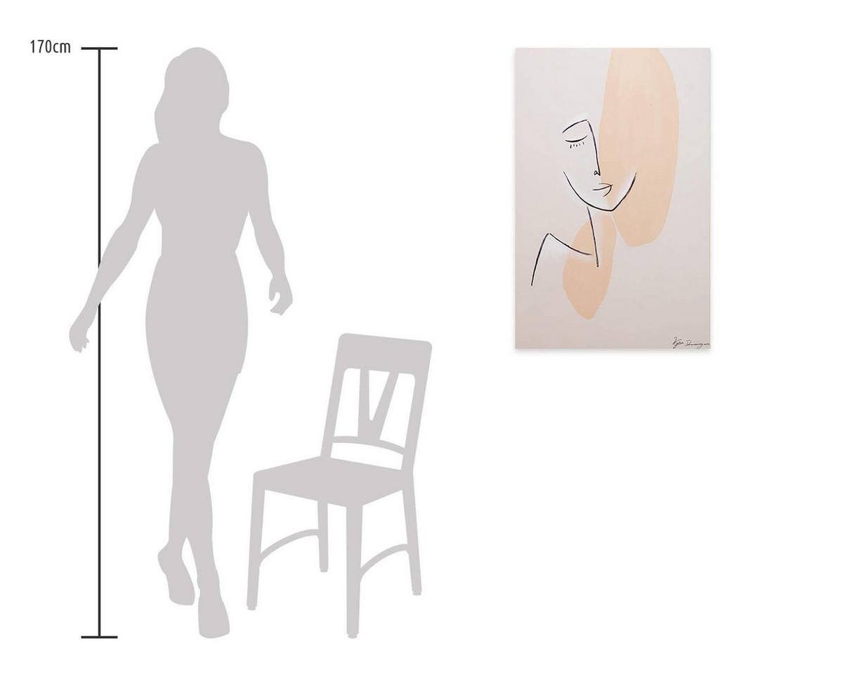 ACRYLBILD HANDGEMALT 60/90 cm - Pink, Holz/Textil (60/90cm) - KUNSTLOFT