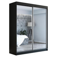 SCHWEBETÜRENSCHRANK 180 CM BAZ Farbe: Schwarz - Schwarz, Holzwerkstoff (180/215/59.5cm) - A&J MöbelLand