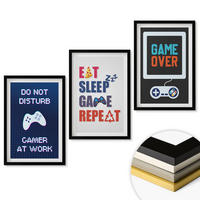 WANDBILDER 3er-Set - 40x60 cm Schwarzer Rahmen - Untertitel für die Spieleunterhaltung - Schwarz, Kunststoff (40/60cm) - ArtPrintCave