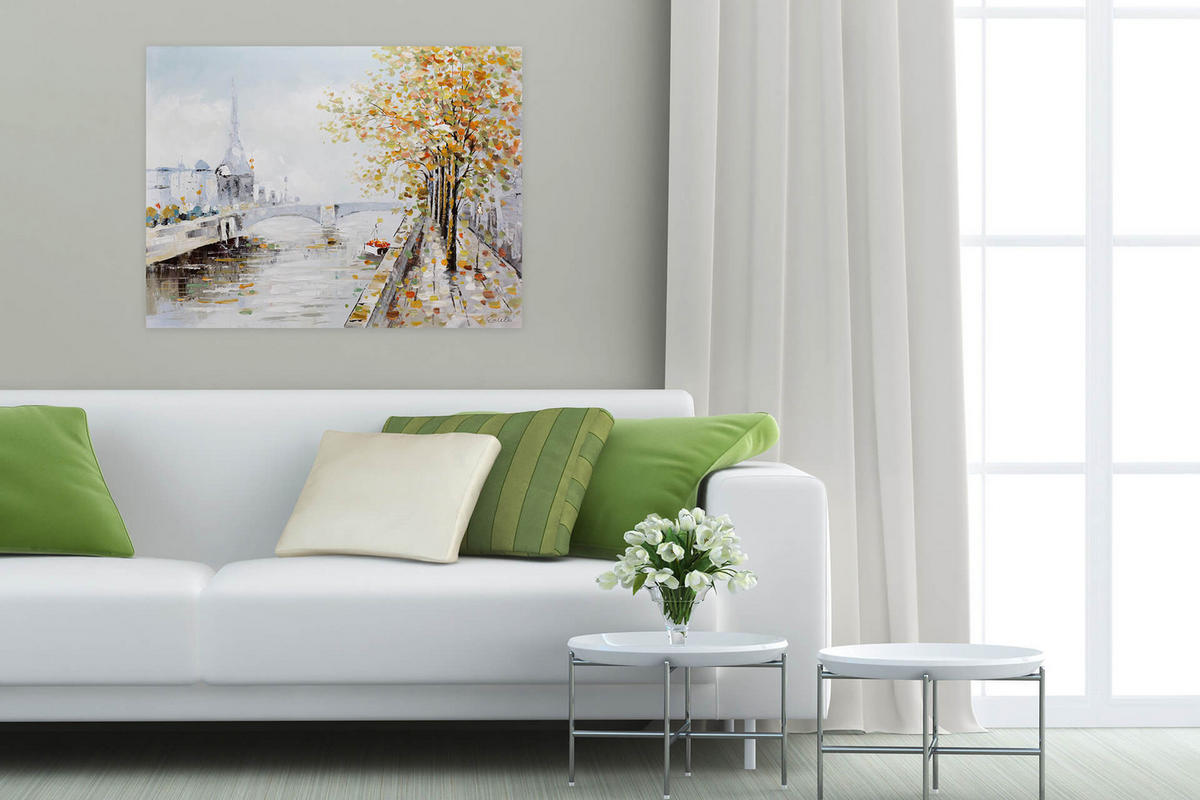 ÖLGEMÄLDE 100/75 cm - Blau, Holz/Textil (1.78/75cm) - KUNSTLOFT