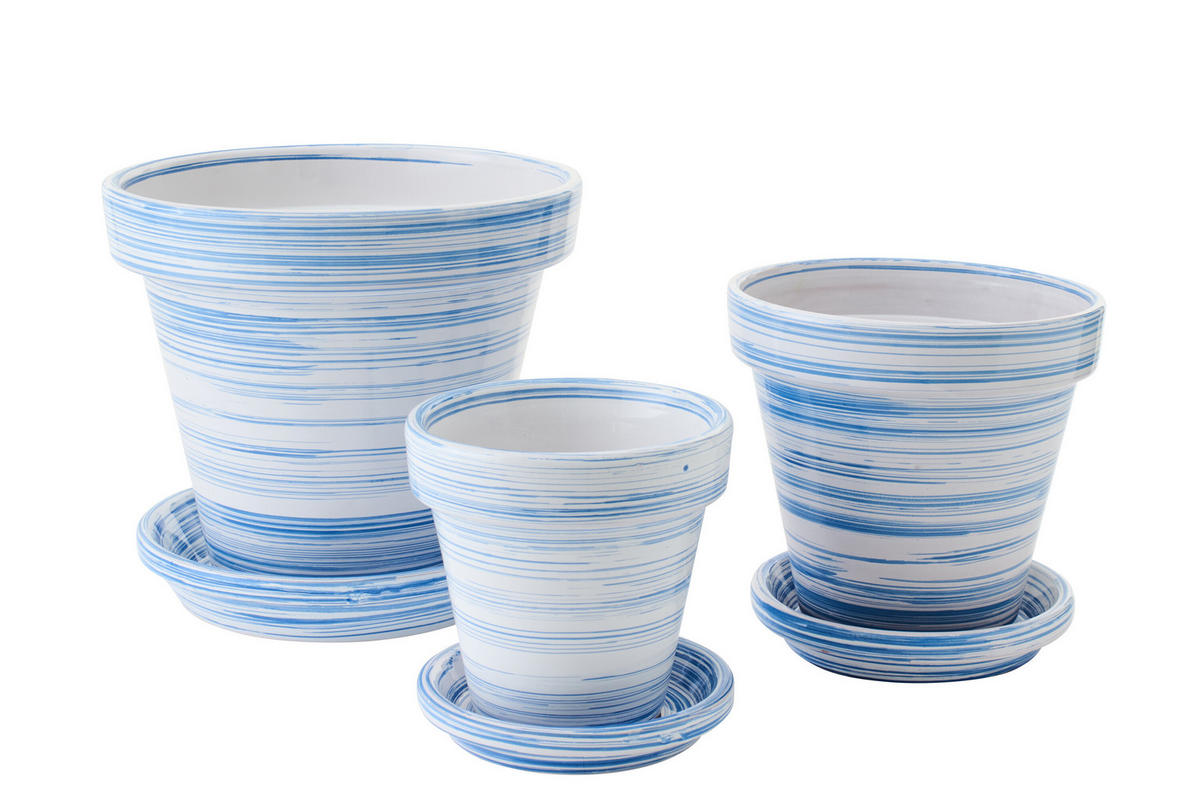 BLUMENTOPF BW Blau - Blau, Keramik (35/33cm) - J-Line