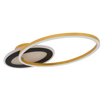 LED DECKENLEUCHTE SILLA I Schwarz Gold - Goldfarben, Metall (53/23.5/7cm) - Globo Lighting