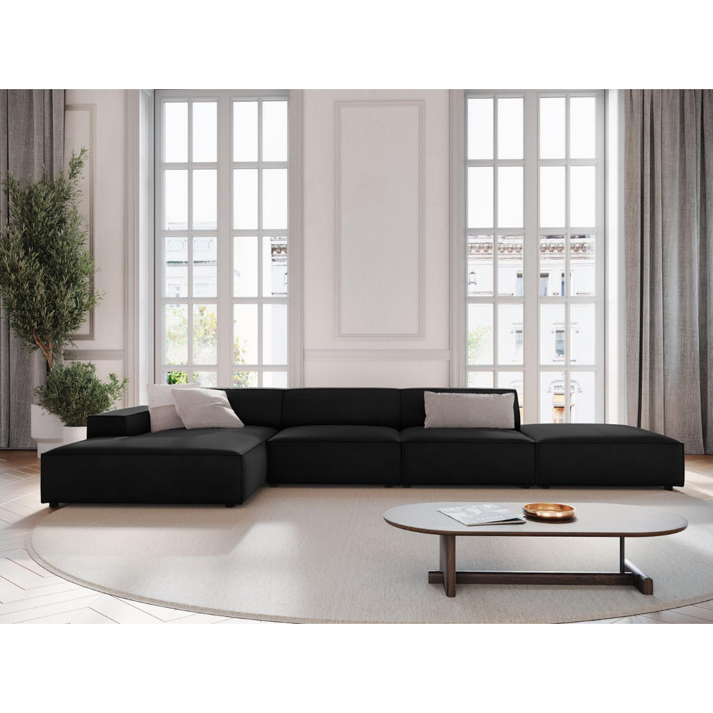 Thumbnail - Micadoni Ecksofa, Schwarz, Textil, 5-Sitzer, L-Form, 341x166 cm, Hergestellt in Europa, Oeko-Tex®, Wohnzimmer, Sofas & C...