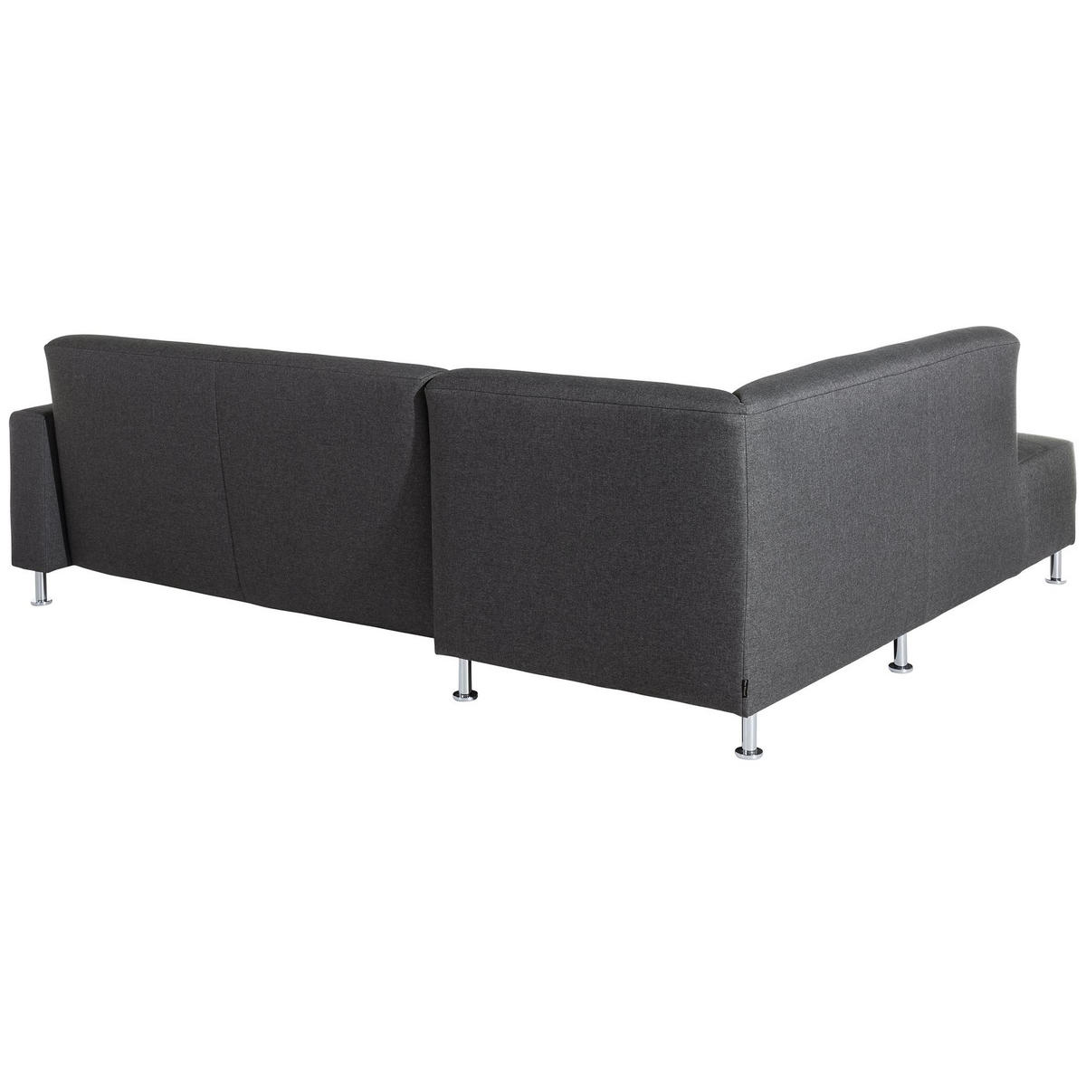 ECKSOFA mit Schlaffunktion Katrine Flachgewebe graphit - Graphitfarben, Kunststoff (190/245cm) - 58aufmkessel