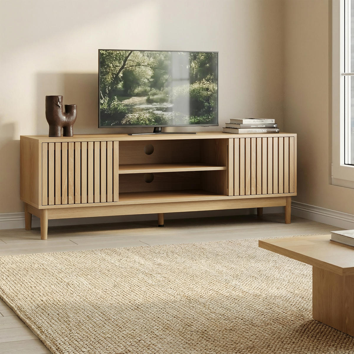 TV-BOARD Mid-Century Eichefarben 140/39/48 cm - Eichefarben, Holz (140/48/39cm) - PANGIVO