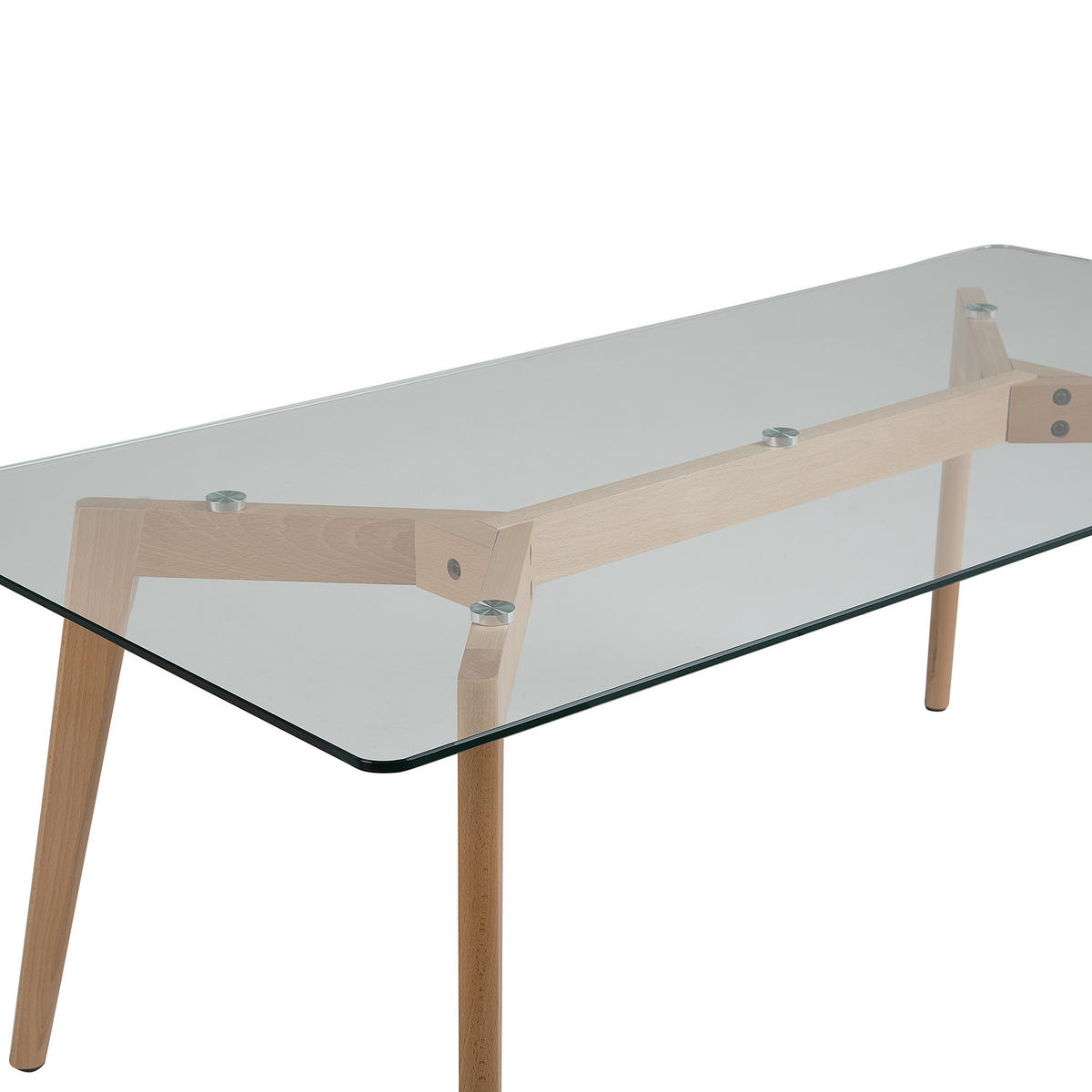 COUCHTISCH rechteckig Glas 60/120 cm Hudson - Hellbraun/Transparent, Glas (60/120/46cm) - Beliani