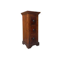 KOMMODE Akazie 33x31x74 nougat lackiert OXFORD #501 - Dunkelbraun, Holz (33/74/31cm) - Massivmoebel24