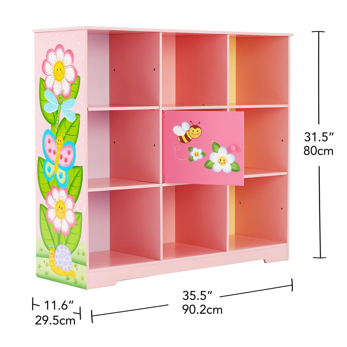 KINDER-BÜCHERREGAL, Rosa, 80cm - Pink, Holz (90/80/30cm) - Teamson Kids