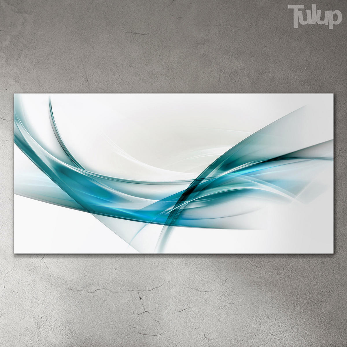 GLASBILD 120x60 cm Linienkunst - Hellblau, Glas (120/60cm) - TULUP