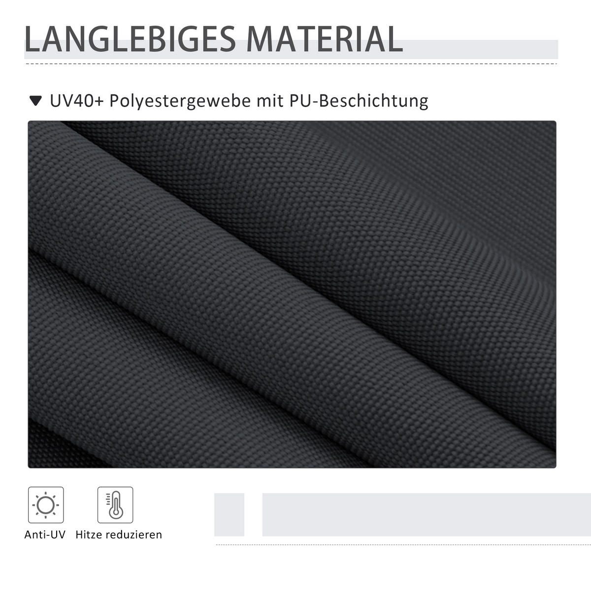 SENKRECHTMARKISE, Windschutz, Alu, Grau - Grau, Kunststoff/Metall (3.8/305/200cm) - Outsunny